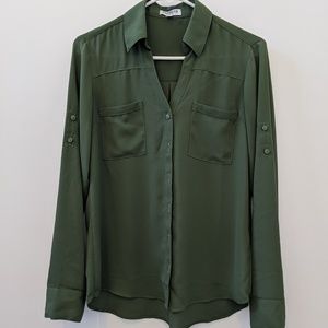 Express Portofino Shirt Small Olive Green